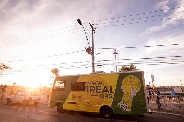 Un Real RV traveling through Brazil during the World Cup