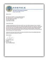Norfolk, VA Emergency Preparedness & Response Letter