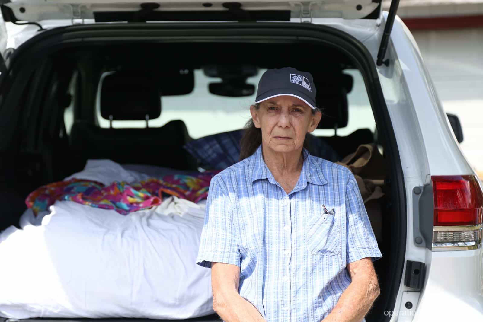 With nowhere to go, Priscilla slept on an air mattress in a rented Jeep in her driveway. 