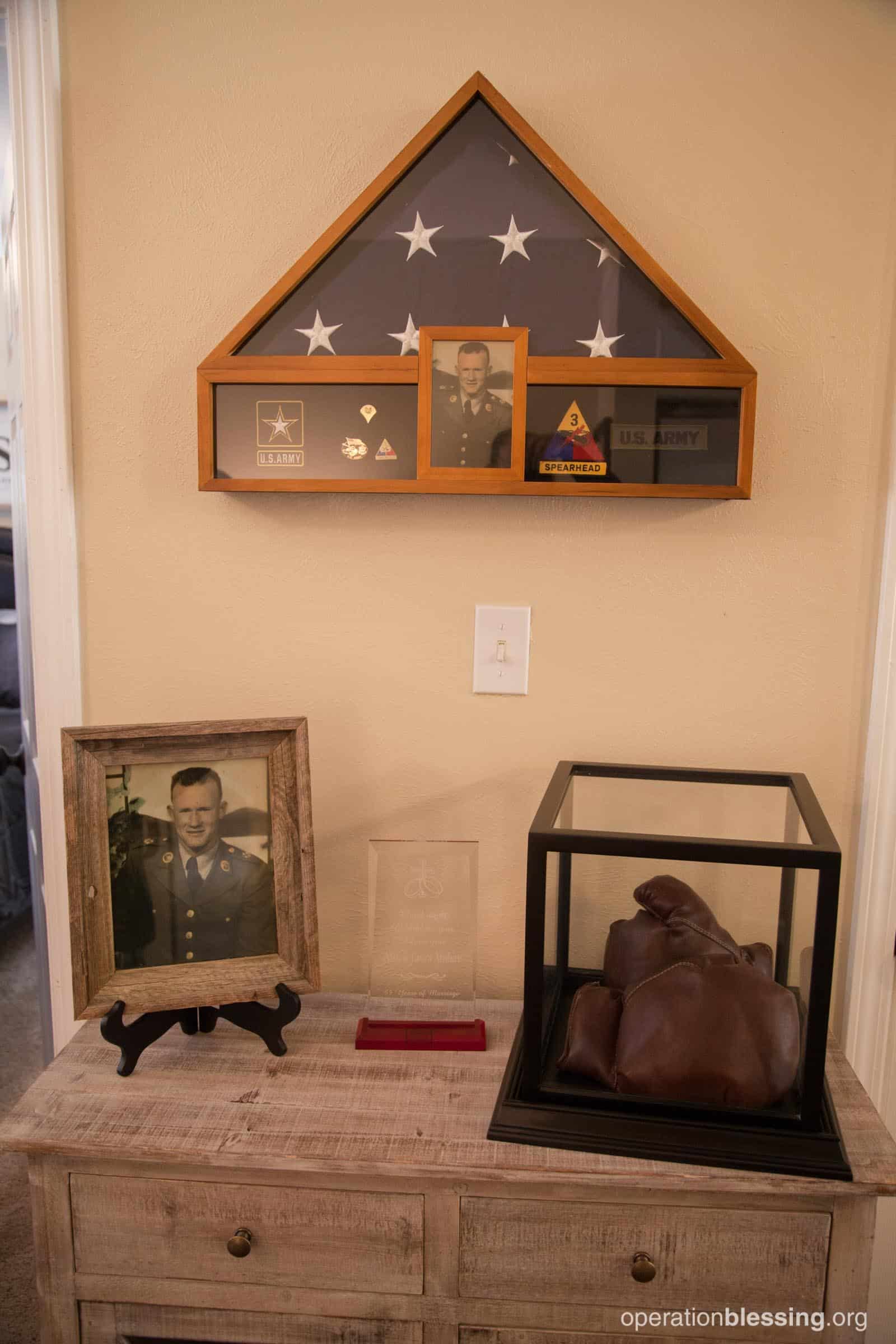 OBI and The Home Depot included some of Allen’s army memorabilia into his home makeover.