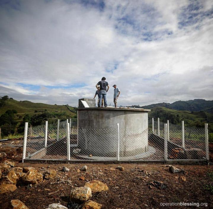 One of OBI's catchment systems used in rural communities throughout Latin America.