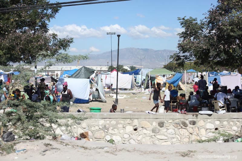 After the Haitian earthquake in 2010, many people lived in tent cities like this one.
