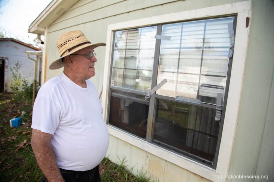 This window panel was sucked out during the worst of Hurricane Michael. 