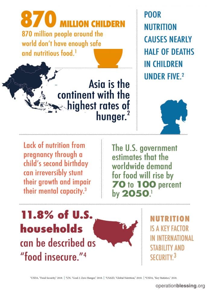 An infographic about worldwide hunger statistics.