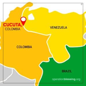 Map of border between Venezuela and Colombia