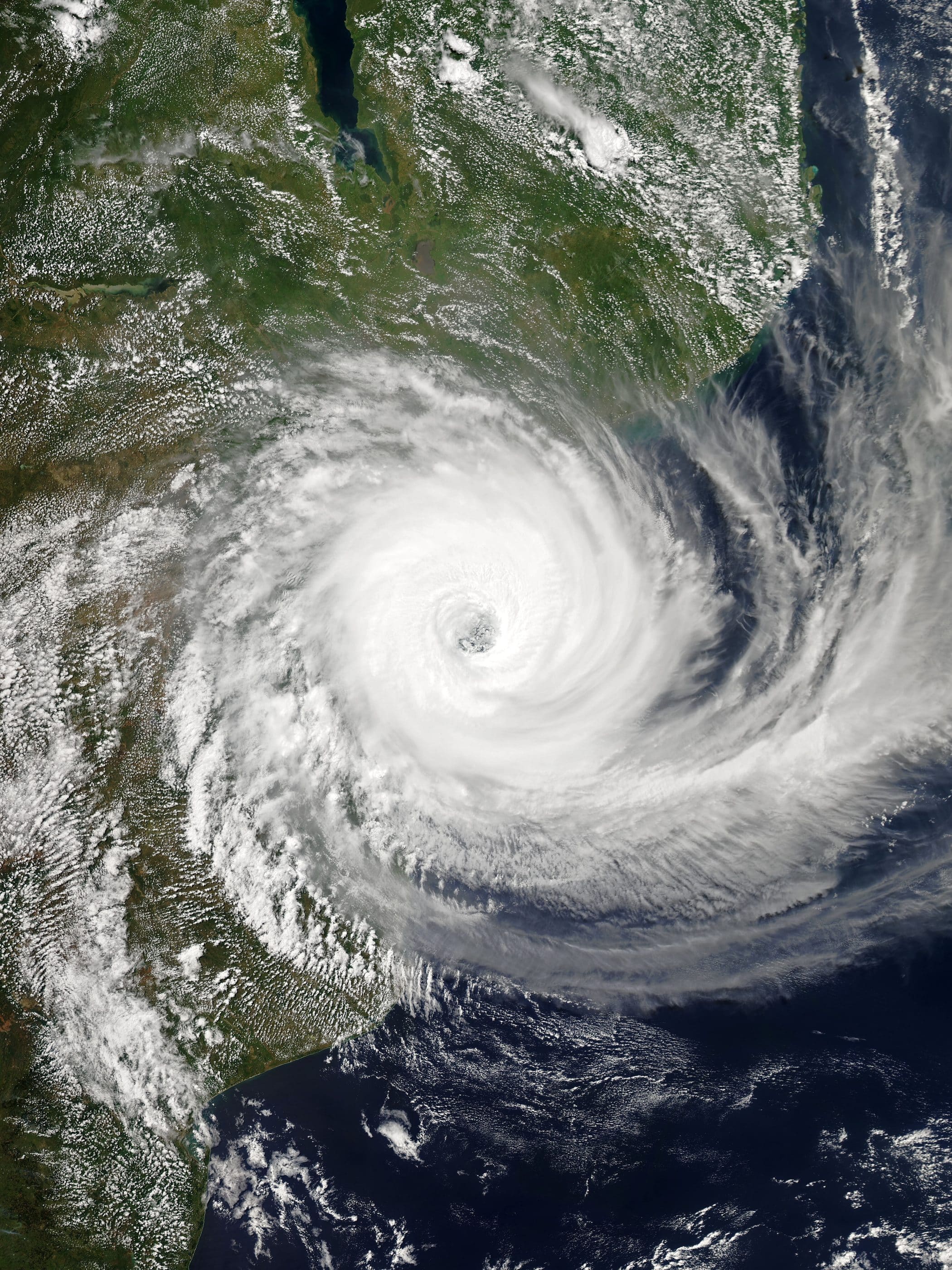 Cyclone Idai slamming into southern Africa.