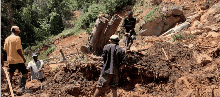 Landslide following Cyclone Idai in southern Africa.