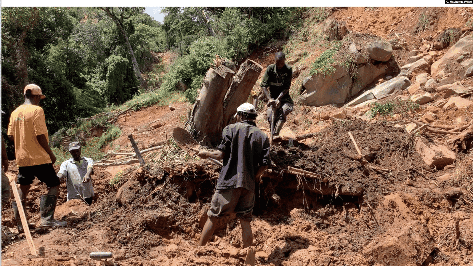 Landslide following Cyclone Idai in southern Africa.