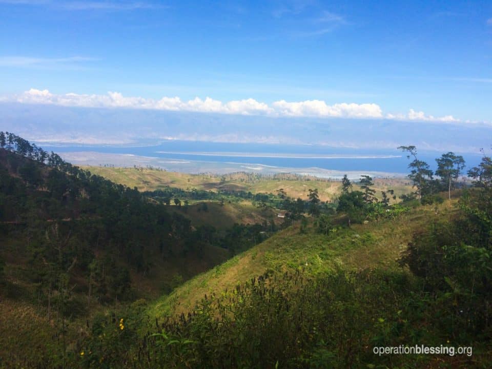 Mountain view from remote village in Haiti with extreme medical need.