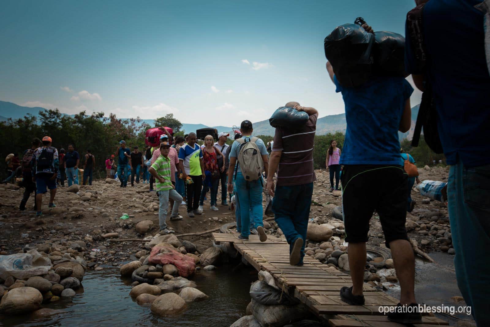 Venezuelan refugees crossing illegally due to the Venezuela humanitarian crisis.