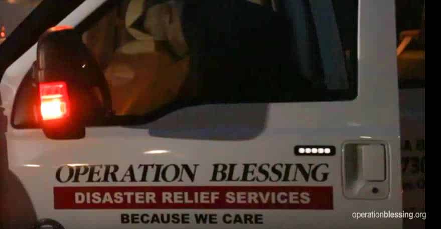 An Operation Blessing truck deploying to Dayton, Ohio.