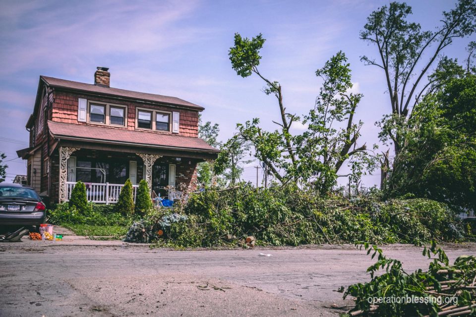 Nicole's home is damaged after the storm.