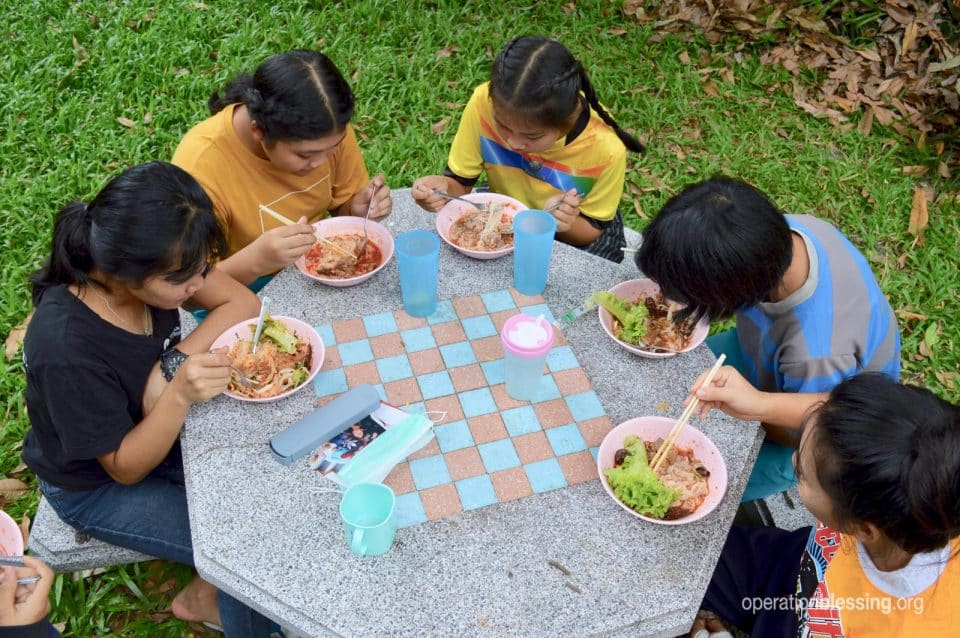 Eating a meal