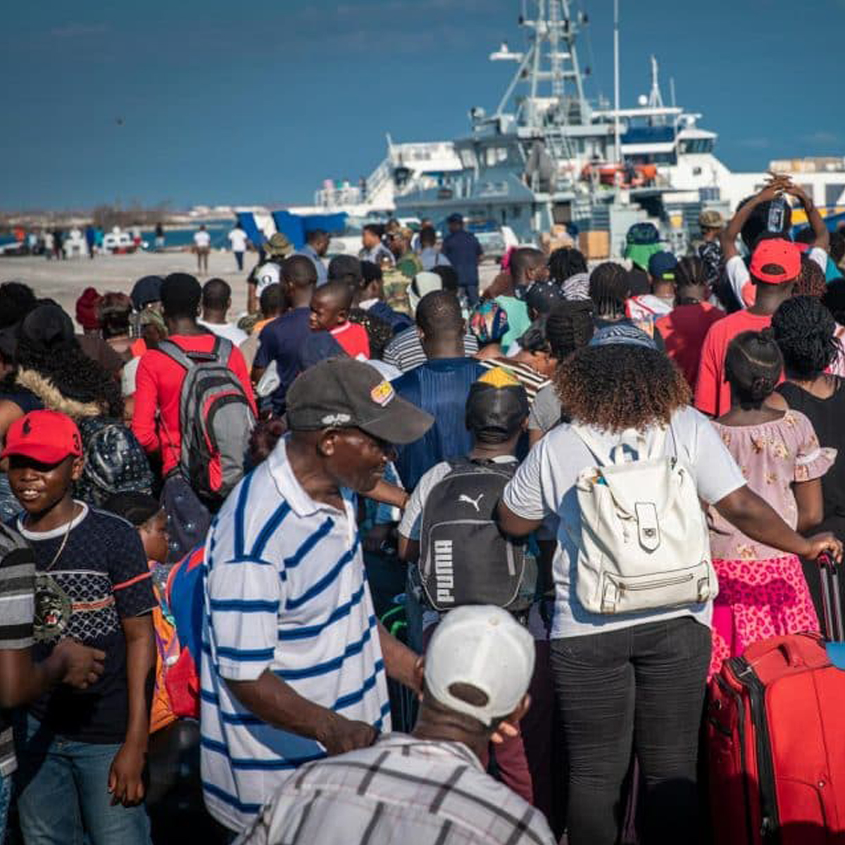 Hurricane Dorian victims at Marsh Harbor in the Abaco Islands.
