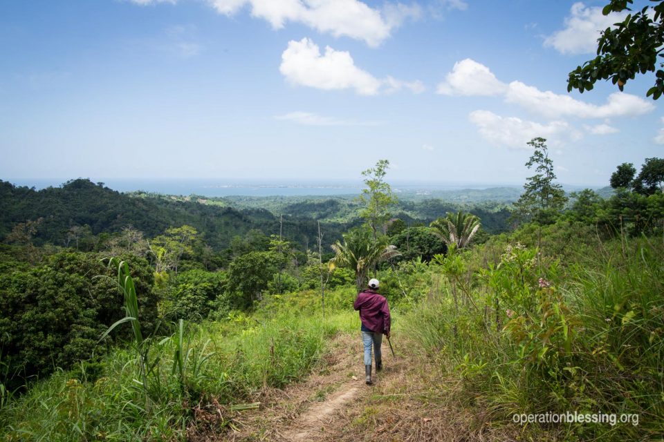 Man walking in Honduras.