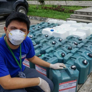 Delivery of chlorine gallons