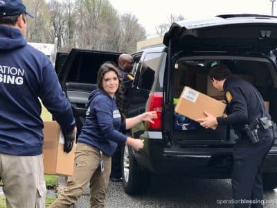 Reaching out to first responders with disinfecting supplies during the coronavirus crisis.