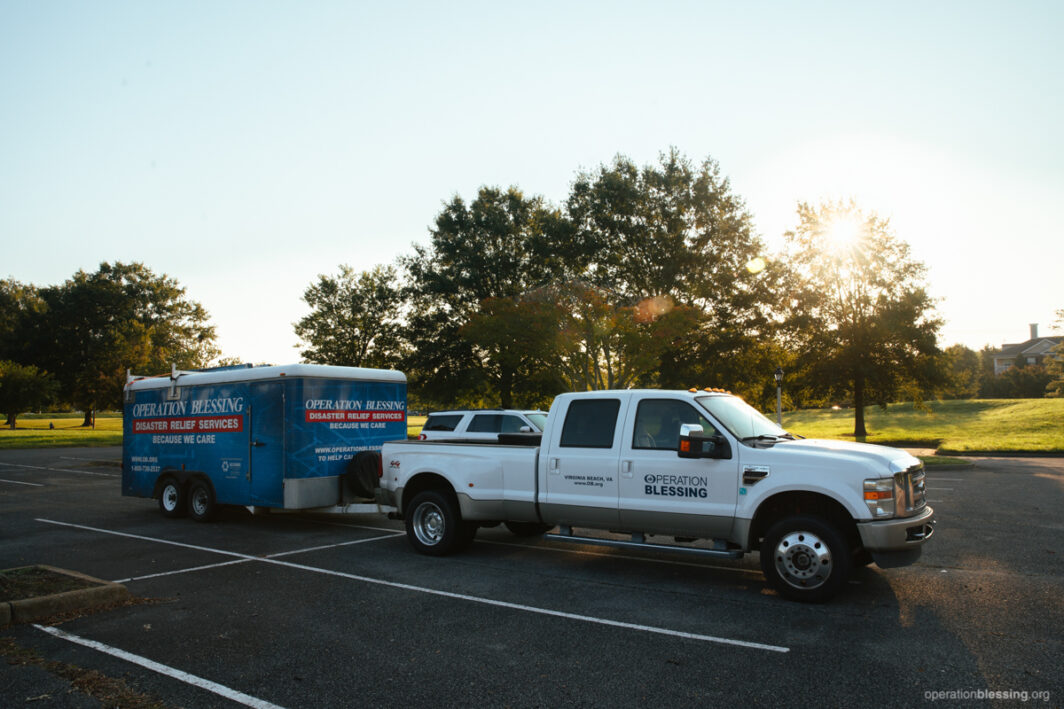 Operation Blessing disaster relief team is prestaging to provide aid to victims of Hurricane Delta.