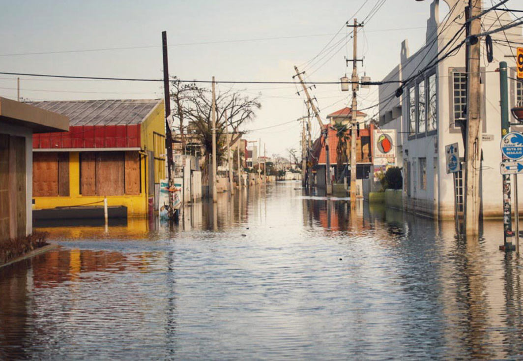 Storm surge damage