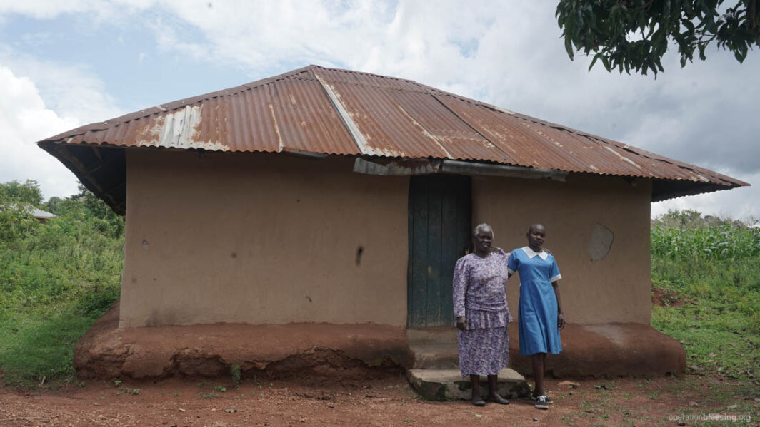 Violet and her grandmother in Kenya