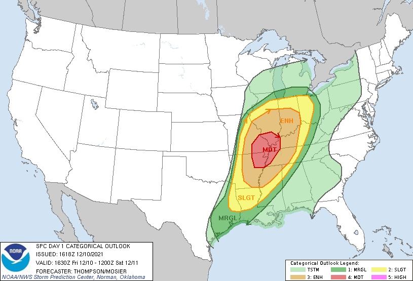 Tornadoes in Midwest December 2021