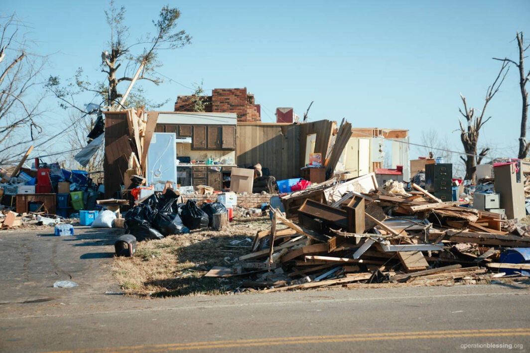 Extreme tornado damage, home lies in ruins