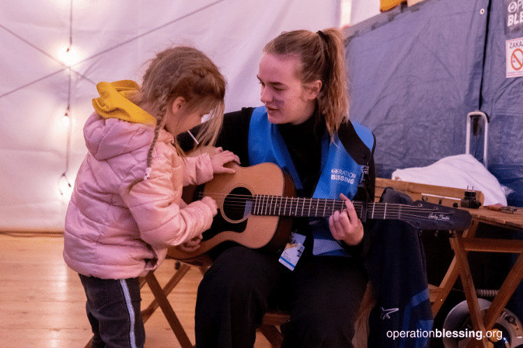 blessing ukrainian refugees and their children