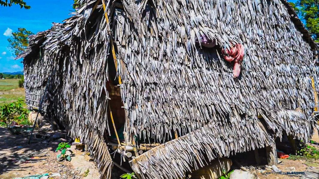 Cambodia house destroyed by storm