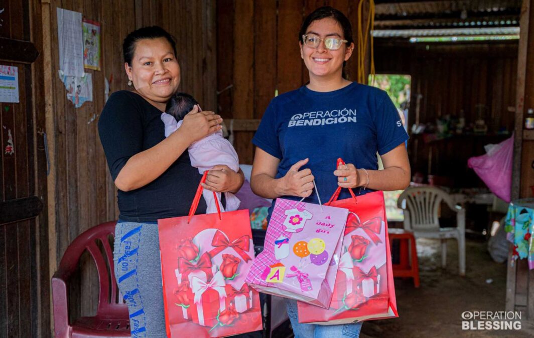 blessing a young mother in peru