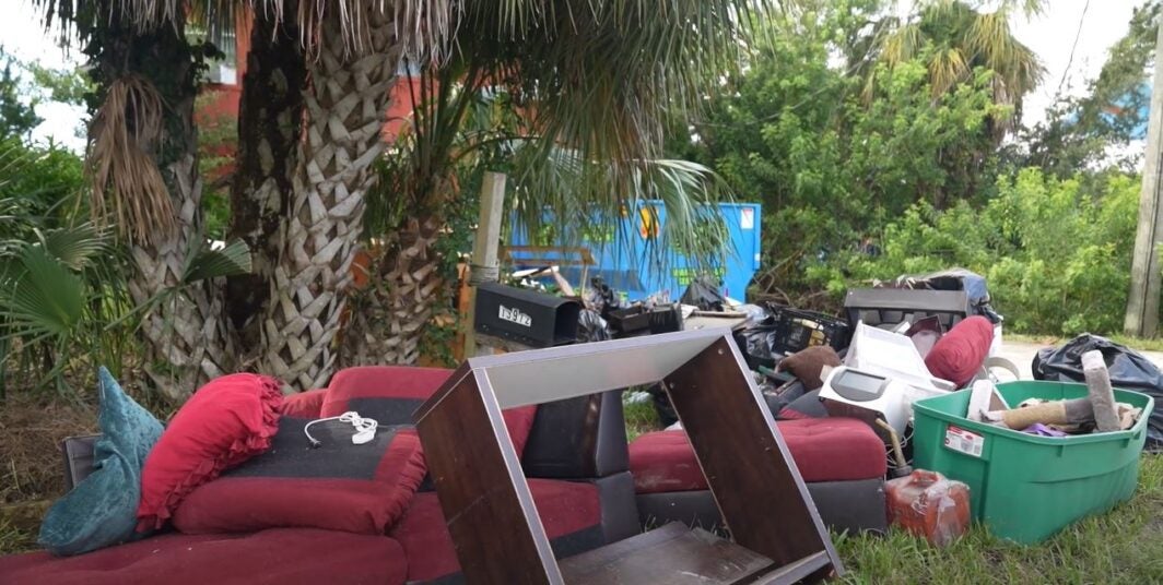 Shannon's belongings destroyed by Hurricane Idalia.
