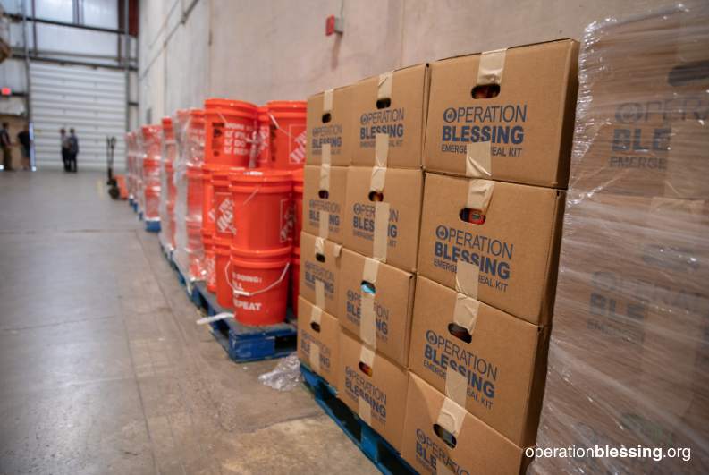 supplies for flood victims