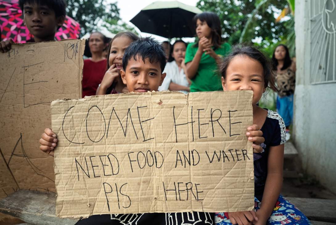 earthquake survivors in the Philippines